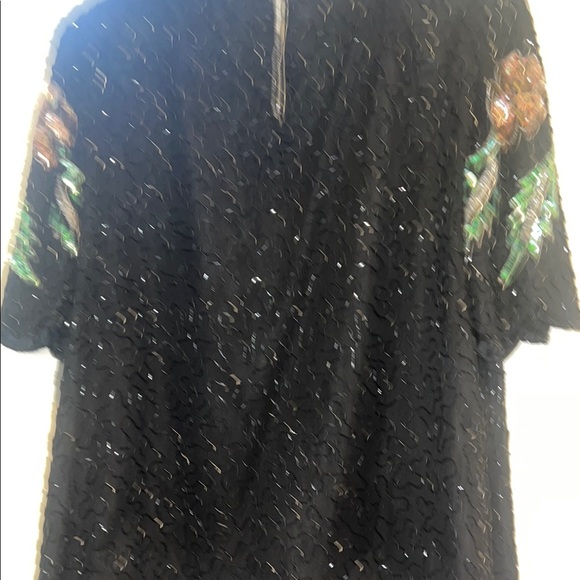 Embellished Black Floral Top - Picture 3 of 6